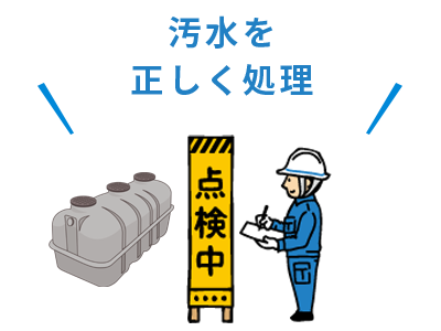 浄化槽保守 点検業務　汚水を正しく処理